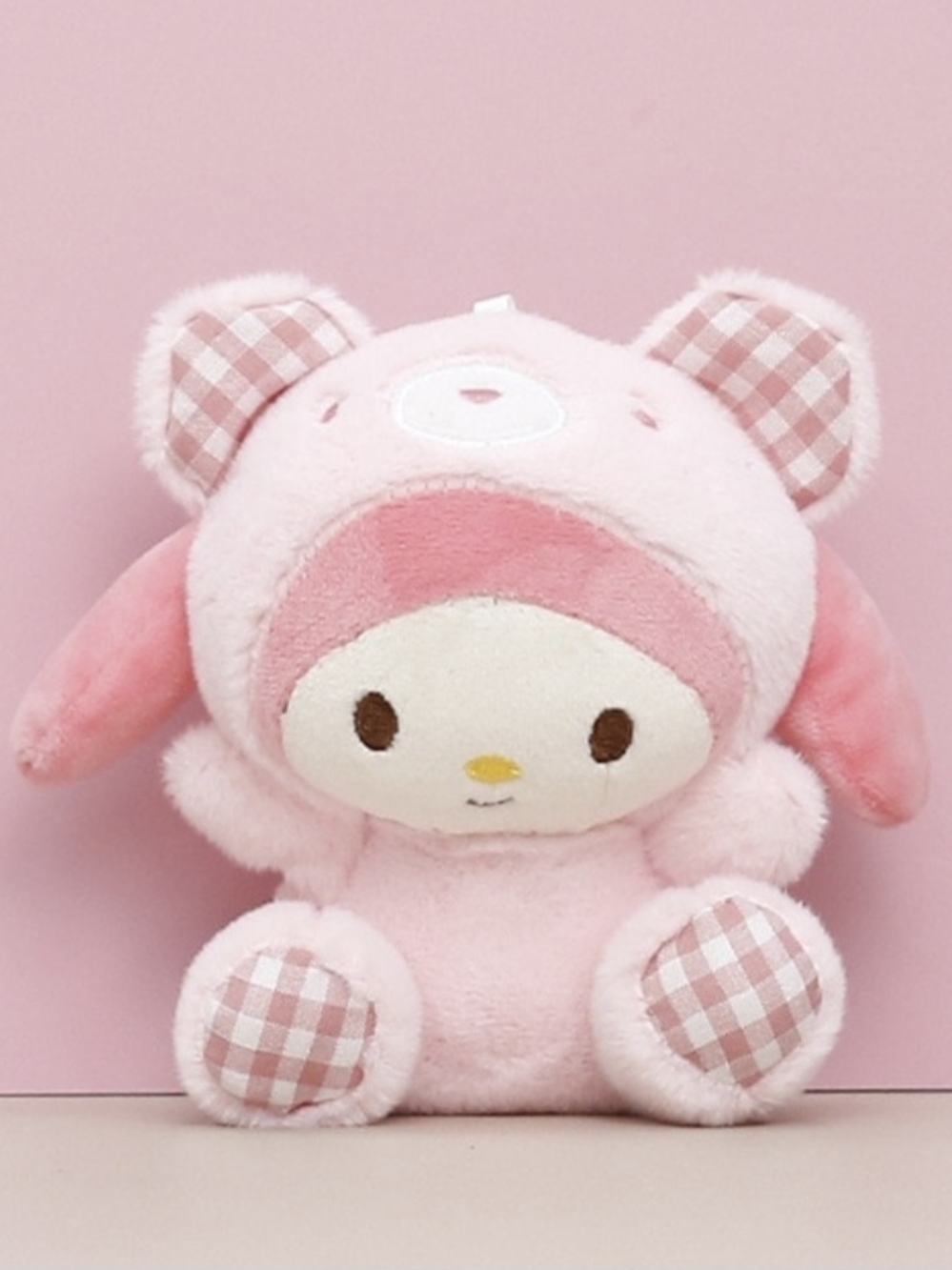 NWT My Melody Pink Bunny Bear Costume Key Charm Backpack Decoration Plush 5.5"
